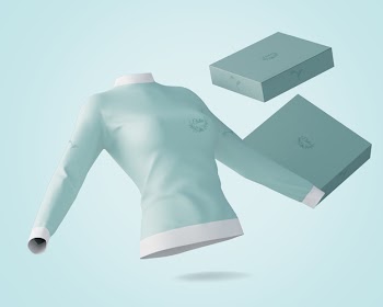 Shirt and box mockup Free Psd