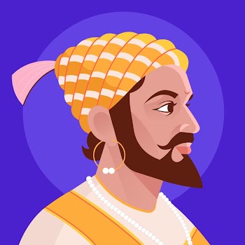 Shivaji maharaj illustration Free Vector