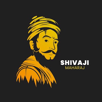 Shivaji maharaj illustration with figure Free Vector