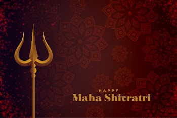 Shivratri festival card with lord shiva trishul background Free Vector