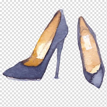 Shoe Watercolor painting High-heeled footwear Illustration, Women's high heels transparent background PNG clipart