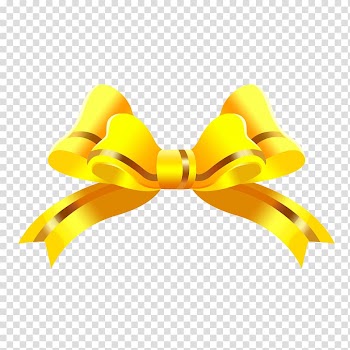 Shoelace knot Gift Ribbon, Yellow bowknot transparent background PNG clipart