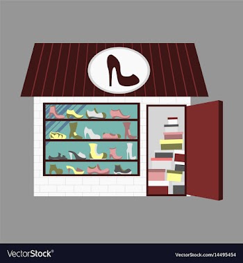 Shoes store building vector image