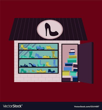 Shoes store building vector image