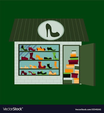 Shoes store building vector image