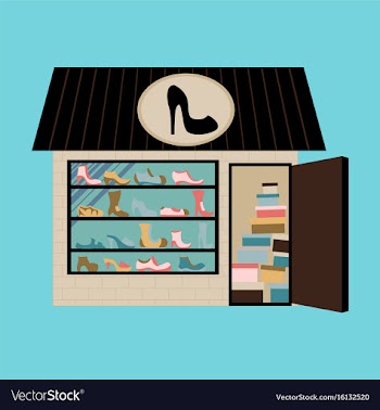 Shoes store building vector image