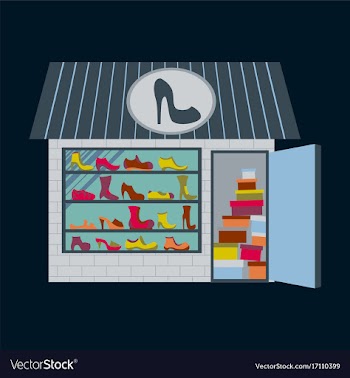 Shoes store building vector image