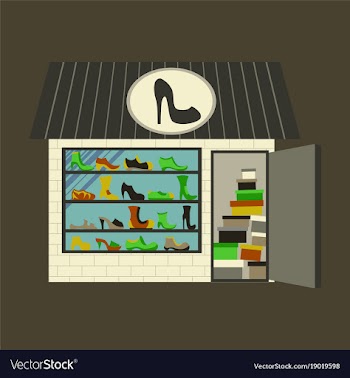 Shoes store building vector image