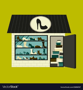 Shoes store building vector image