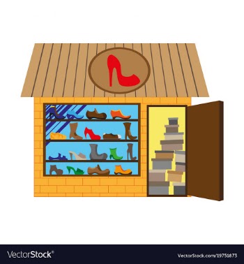 Shoes store building vector image