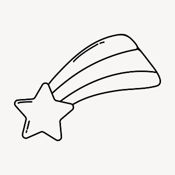 Shooting star doodle clipart, cute | Free PSD Illustration - rawpixel