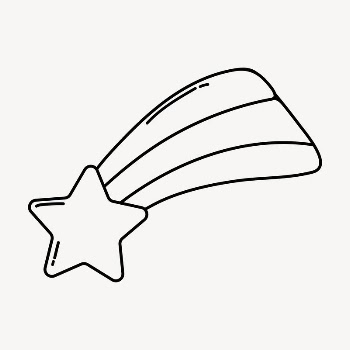 Shooting star doodle collage element, | Free Vector Illustration - rawpixel