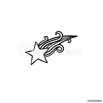 Shooting star hand drawn outline doodle icon