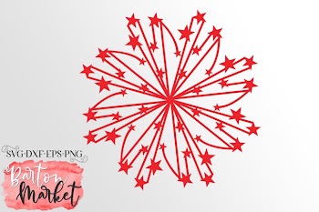 Shooting Stars Mandala SVG DXF EPS PNG