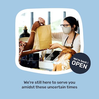 Shop open after lockdown vector social media template