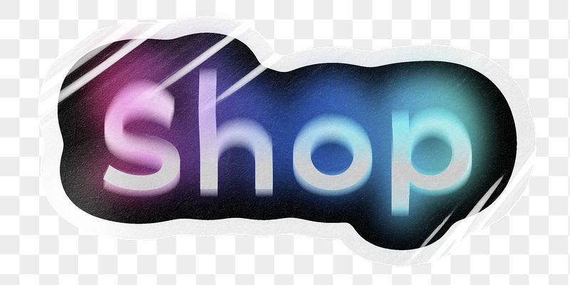 Shop png word sticker, neon | Free PNG - rawpixel