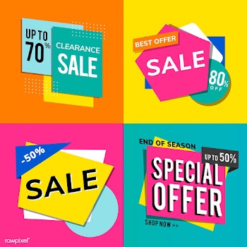 Shop sale promotion advertisements vector set | Free stock vector - 538268