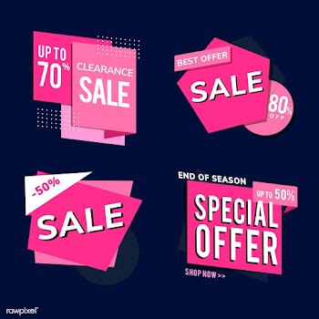 Shop sale promotion advertisements vector set | Free stock vector - 538272