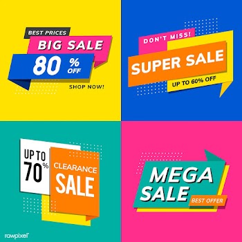 Shop sale promotion advertisements vector set | Free stock vector - 538276