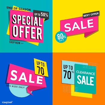 Shop sale promotion advertisements vector set | Free stock vector - 538287