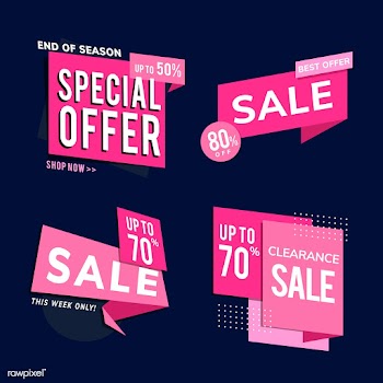 Shop sale promotion advertisements vector set | Free stock vector - 538288