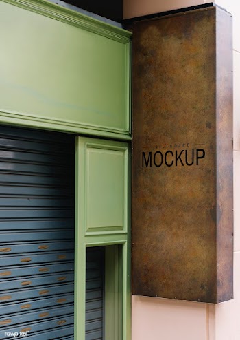 Shopfront with a brown signboard mockup | Free stock psd mockup - 534830