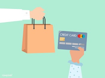 Shopper paying by credit card illustration | Free stock vector - 437594