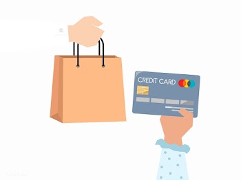 Shopper paying by credit card illustration | Free stock vector - 437596