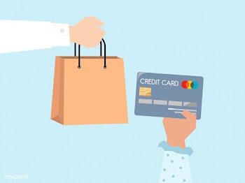 Shopper paying by credit card illustration | Free stock vector - 437597