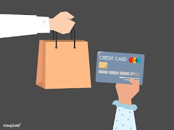 Shopper paying by credit card illustration | Free stock vector - 437598