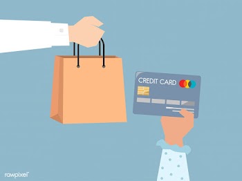 Shopper paying by credit card illustration | Free stock vector - 437600