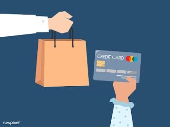 Shopper paying by credit card illustration | Free stock vector - 437601