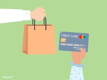 Shopper paying by credit card illustration | Free stock vector - 437602