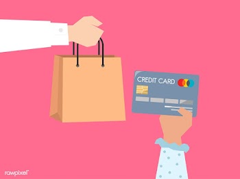 Shopper paying by credit card illustration | Free stock vector - 437603