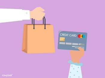 Shopper paying by credit card illustration | Free stock vector - 437604