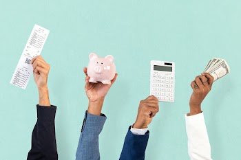 Shopping and budgeting financial concept | Free stock illustration | High Resolution graphic