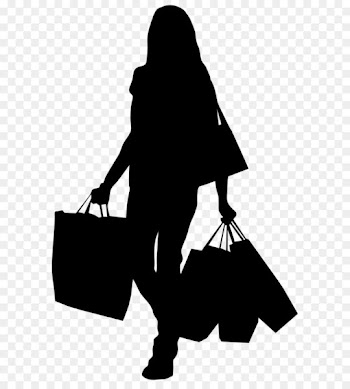 Shopping bag Clip art - Female Silhouette with Shopping Bags PNG Clip Art Image 