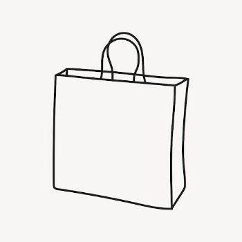 Shopping bag clipart, object line | Free Vector Illustration - rawpixel