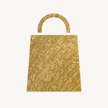 Shopping bag gold icon, glittery | Free Icons - rawpixel