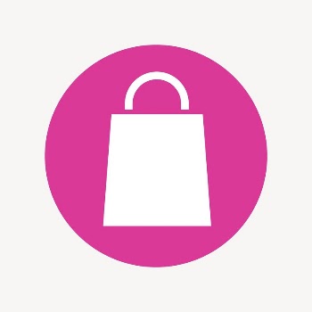 Shopping bag icon badge, flat | Free Icons - rawpixel