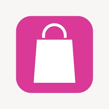 Shopping bag icon, flat square | Free Icons - rawpixel