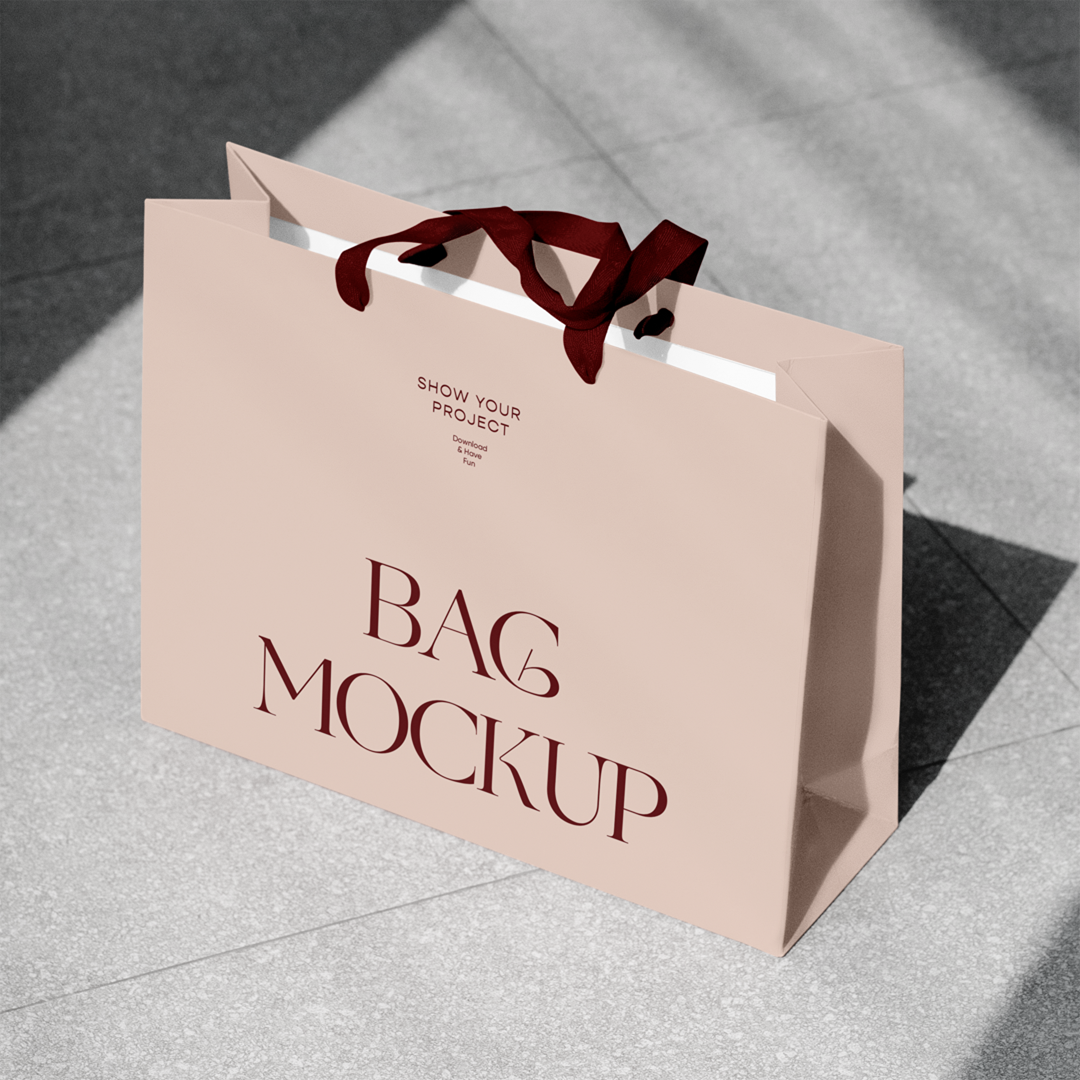 Shopping Bag on Street Mockup
