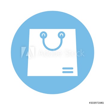 shopping bag paper block style icon