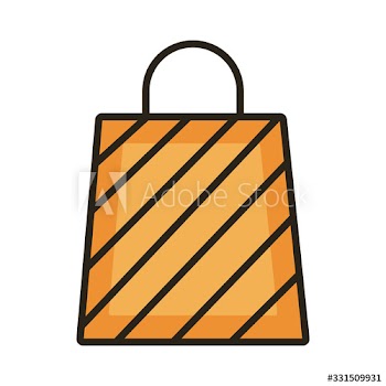 shopping bag paper line and fill style icon