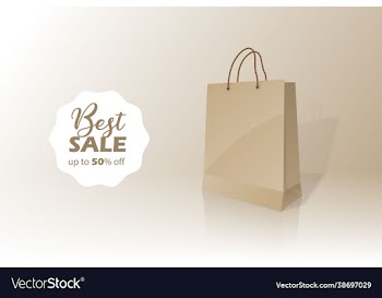 shopping bag sale banner with 50 discount