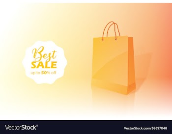 shopping bag sale banner with 50 discount