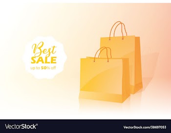 shopping bag sale banner with 50 discount