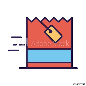 shopping bag with tag line and fill style