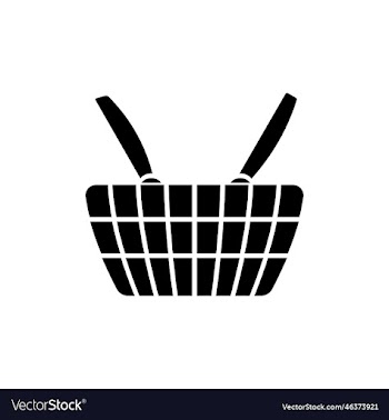shopping basket black silhouette icon