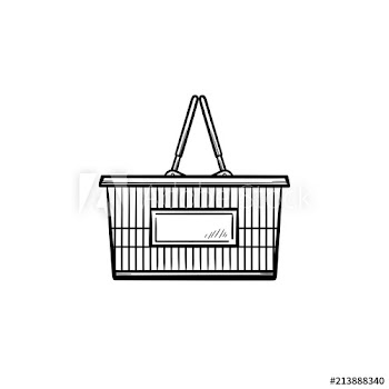Shopping basket hand drawn outline doodle icon